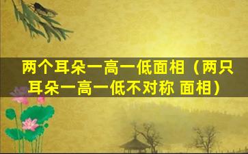 两个耳朵一高一低面相（两只耳朵一高一低不对称 面相）